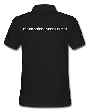 Polo slim schwarz mit EDM-Viereck und Schriftzug aus 100% Baumwolle