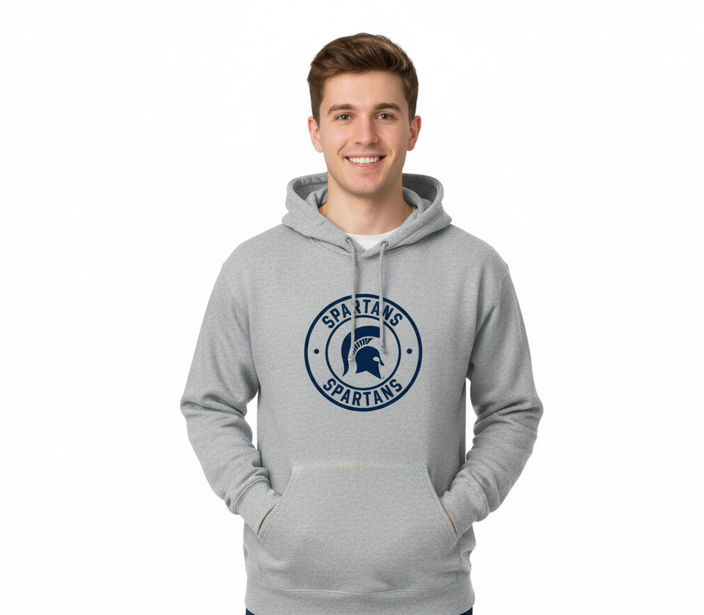 Spartan Pullover Circle Logo Adult Grey