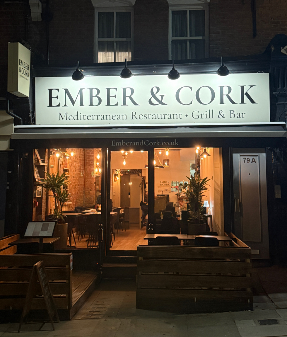 Inside Ember & Cork, Turkish charcoal grill restaurant in Archway, London N19