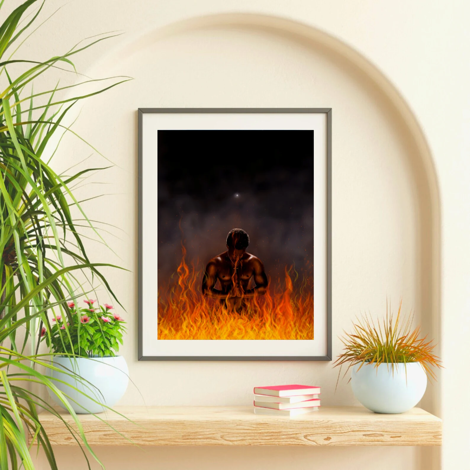 Thumbnail: Fire | Digital Painting | Black Art | Digital Art Print | Home Decor | Wall Art