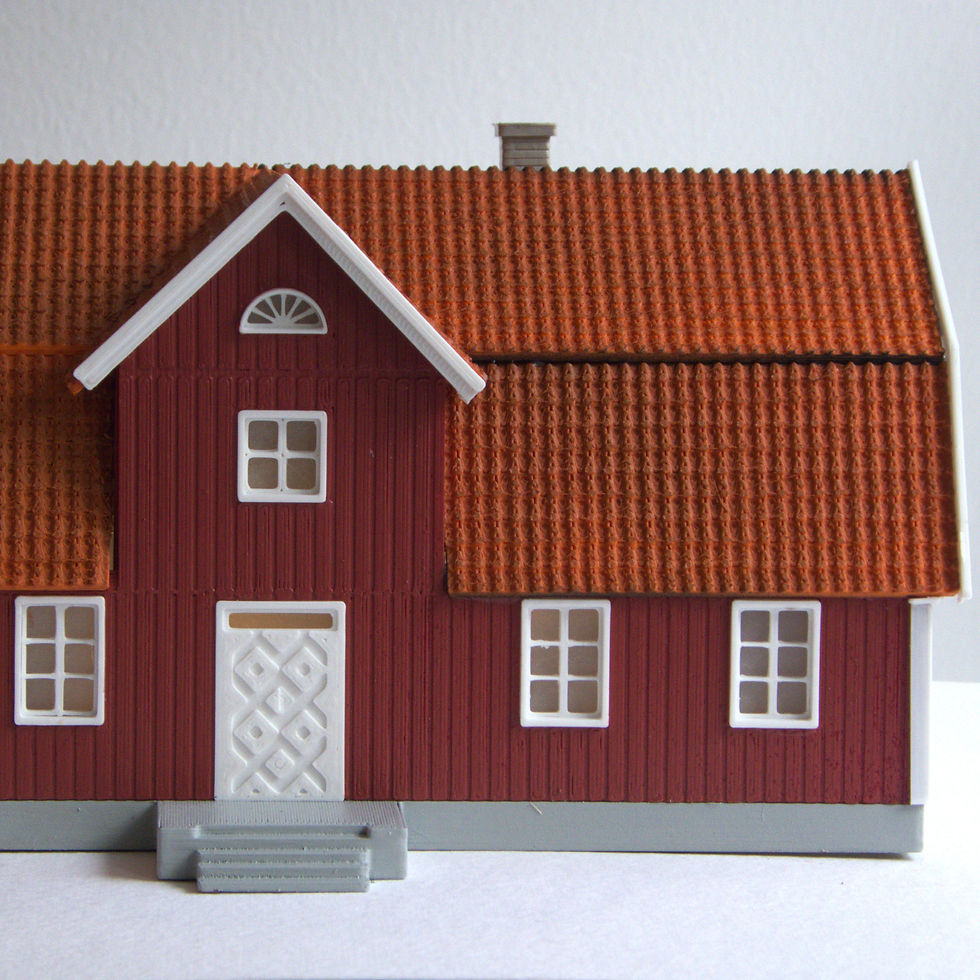 Miniatyrbild: Större järnvägsbyggnad i skala 1:87