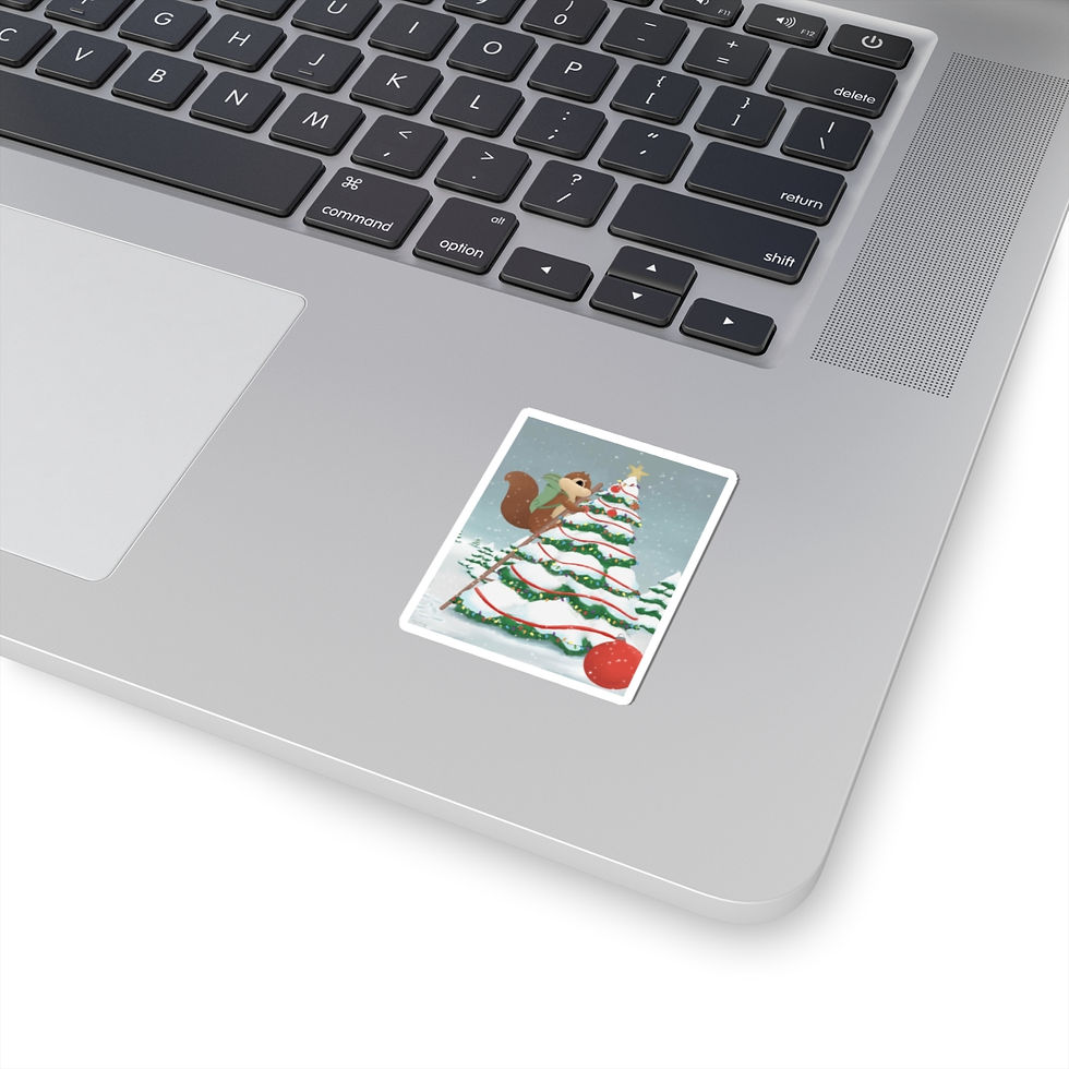 Thumbnail: Sticker Set - Squirrel Christmas Tree Adventure Four Kiss-Cut Stickers