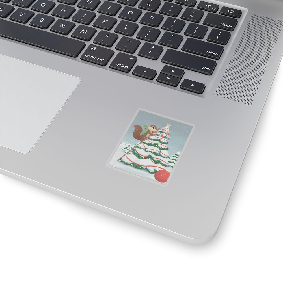 Thumbnail: Sticker Set - Squirrel Christmas Tree Adventure Four Kiss-Cut Stickers