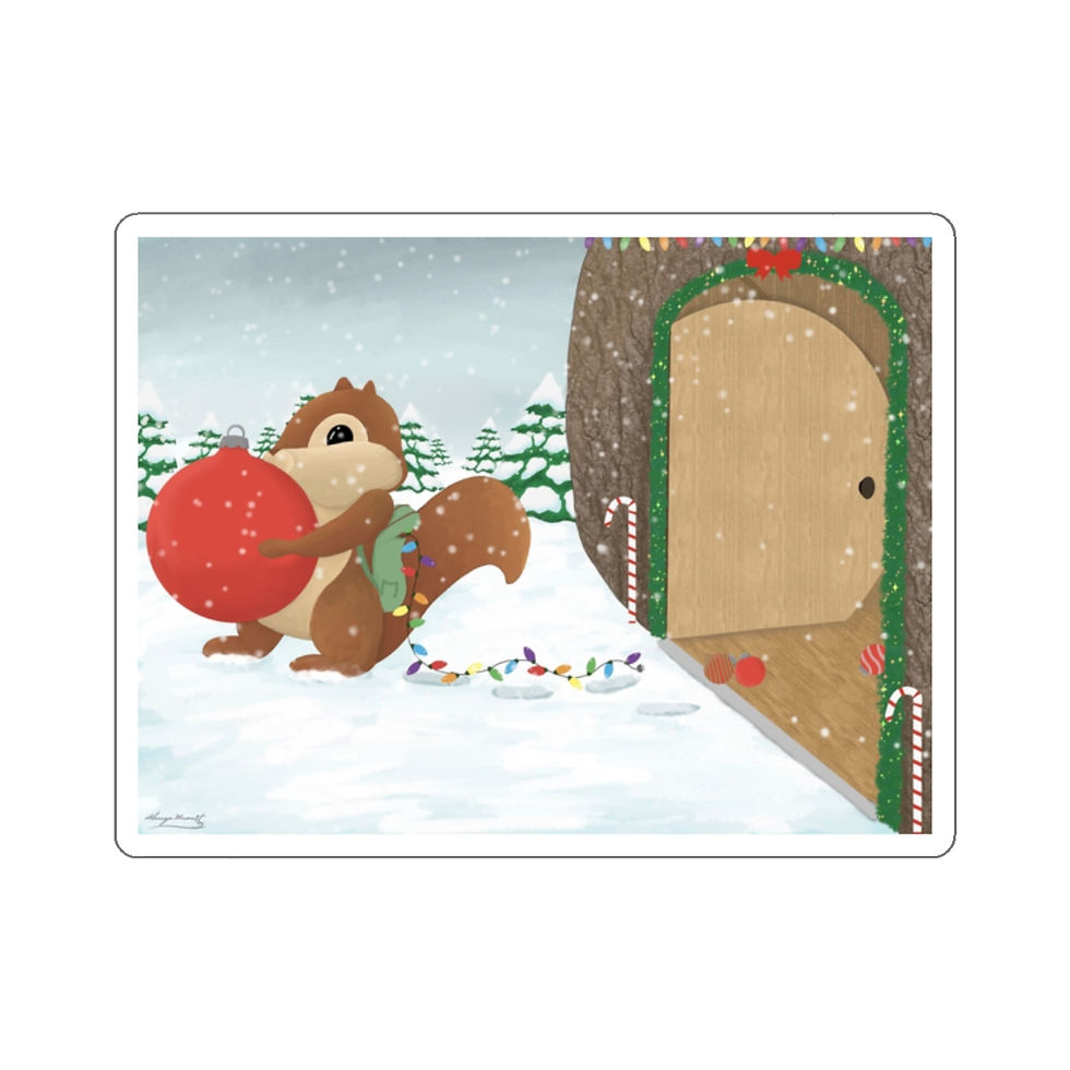 Thumbnail: Sticker Set - Squirrel Christmas Tree Adventure Two Kiss-Cut Stickers