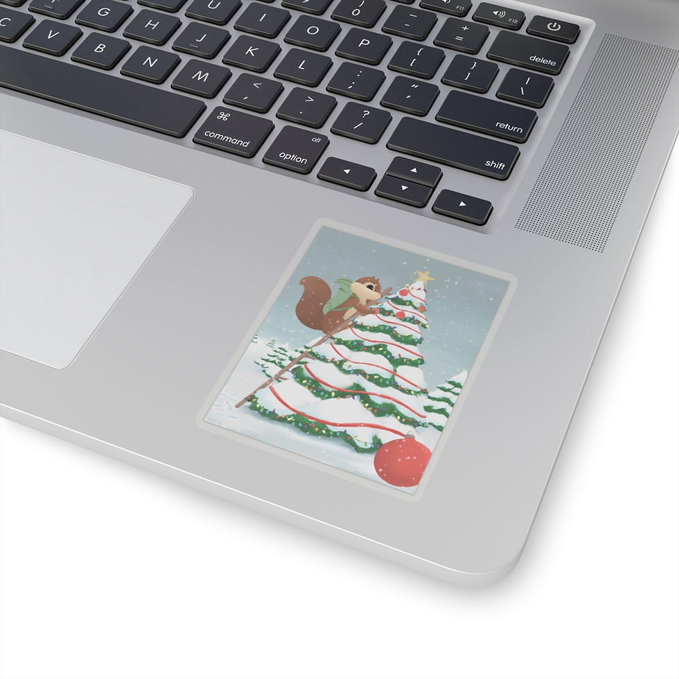 Thumbnail: Sticker Set - Squirrel Christmas Tree Adventure Four Kiss-Cut Stickers