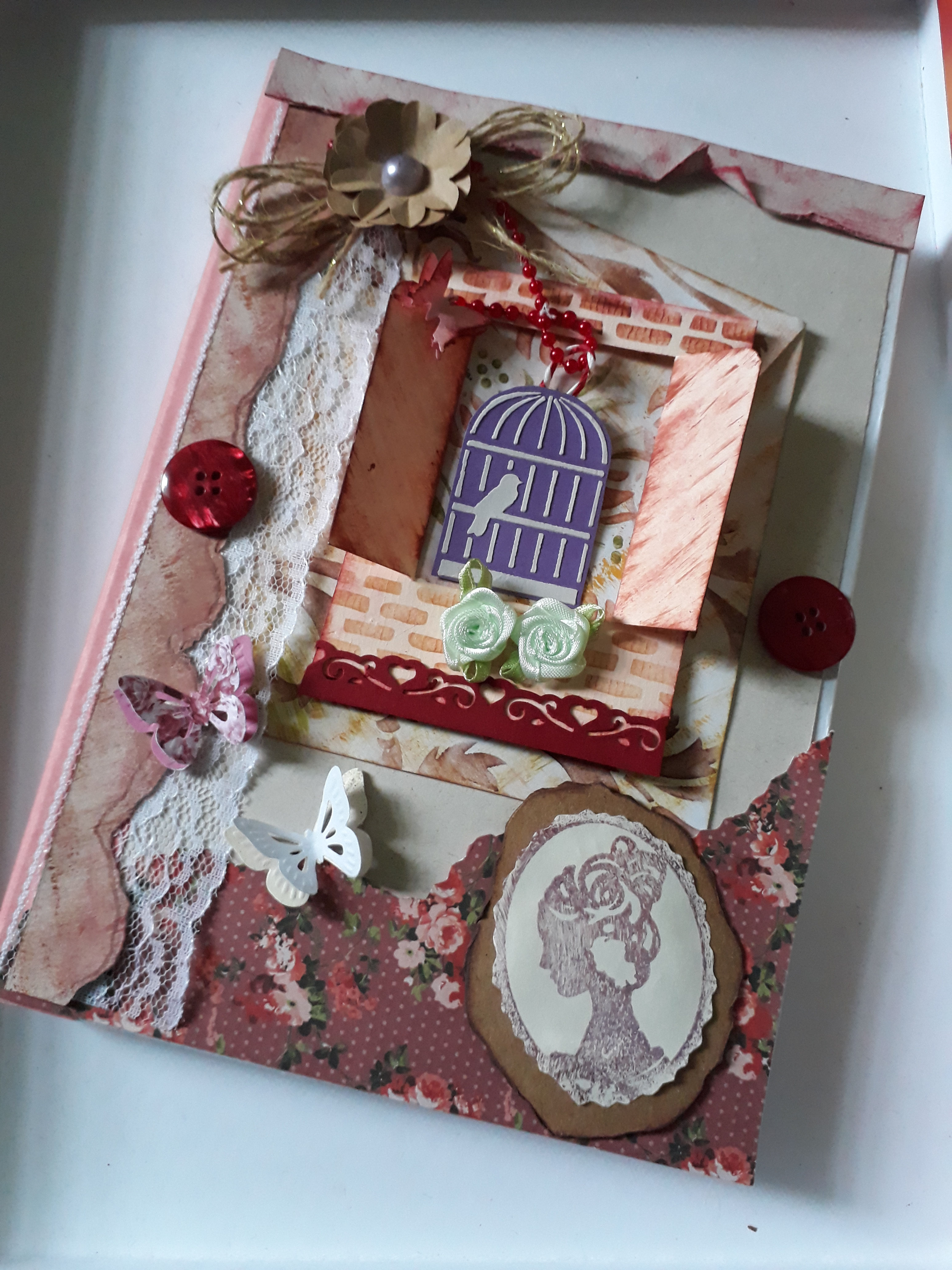 Caderno/Diário em scrap - "Janela para a vida"