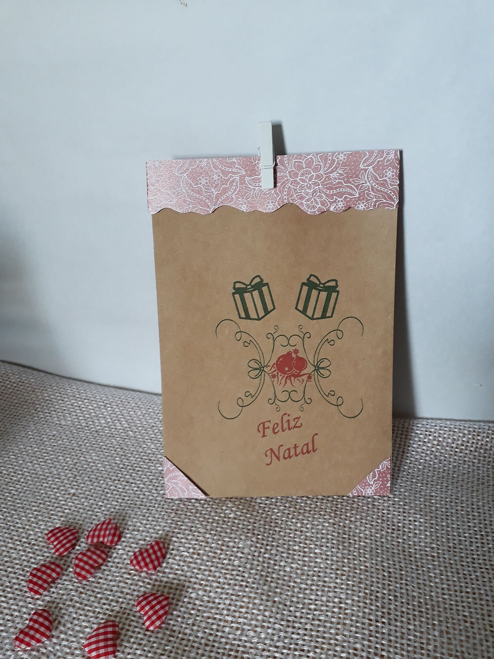 Miniatura: Saquinho em papel kraft  - "Época de presentear"