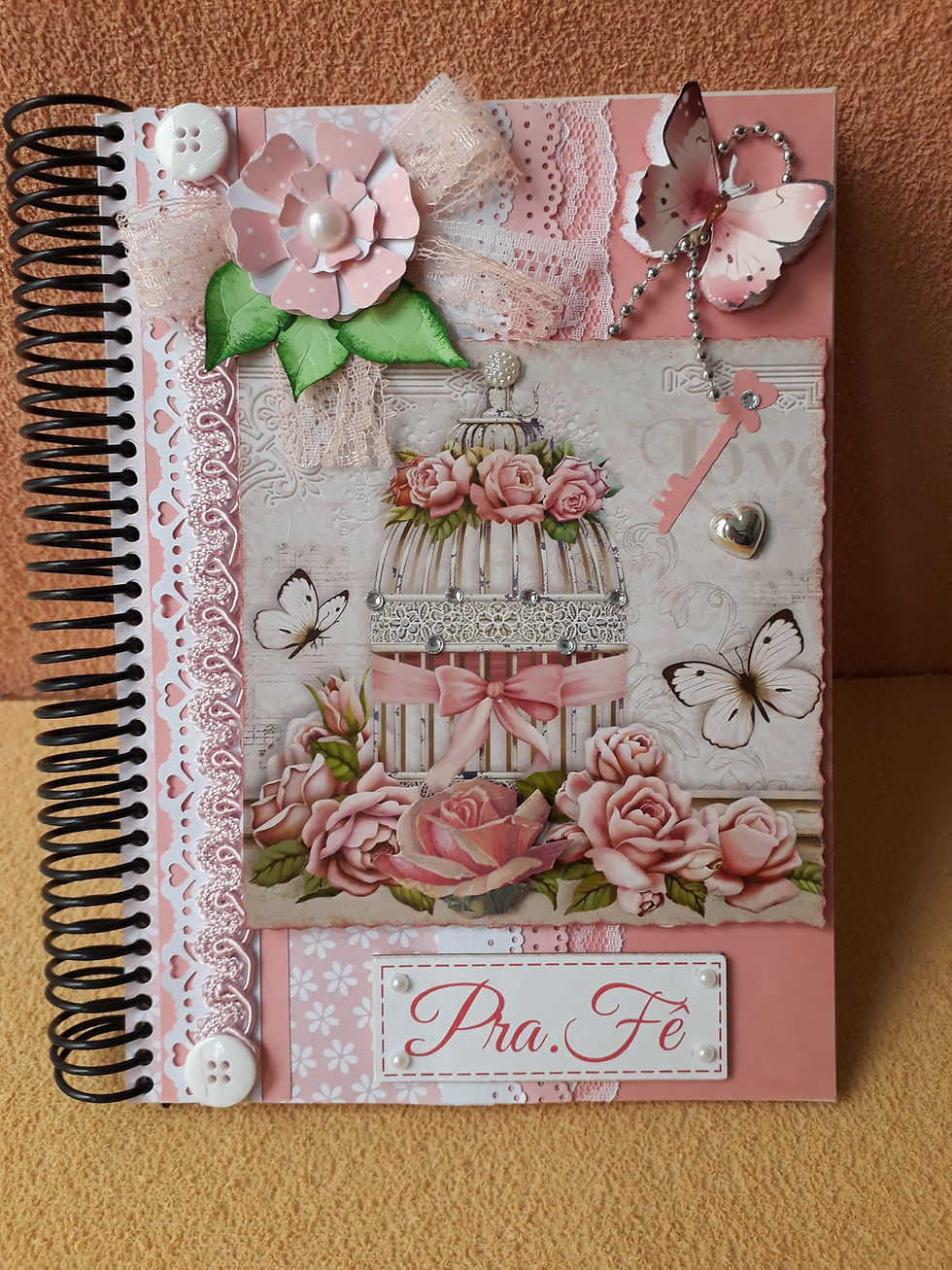 Miniatura: Caderno/Diário em scrap - "Abram espaços para delicadeza"