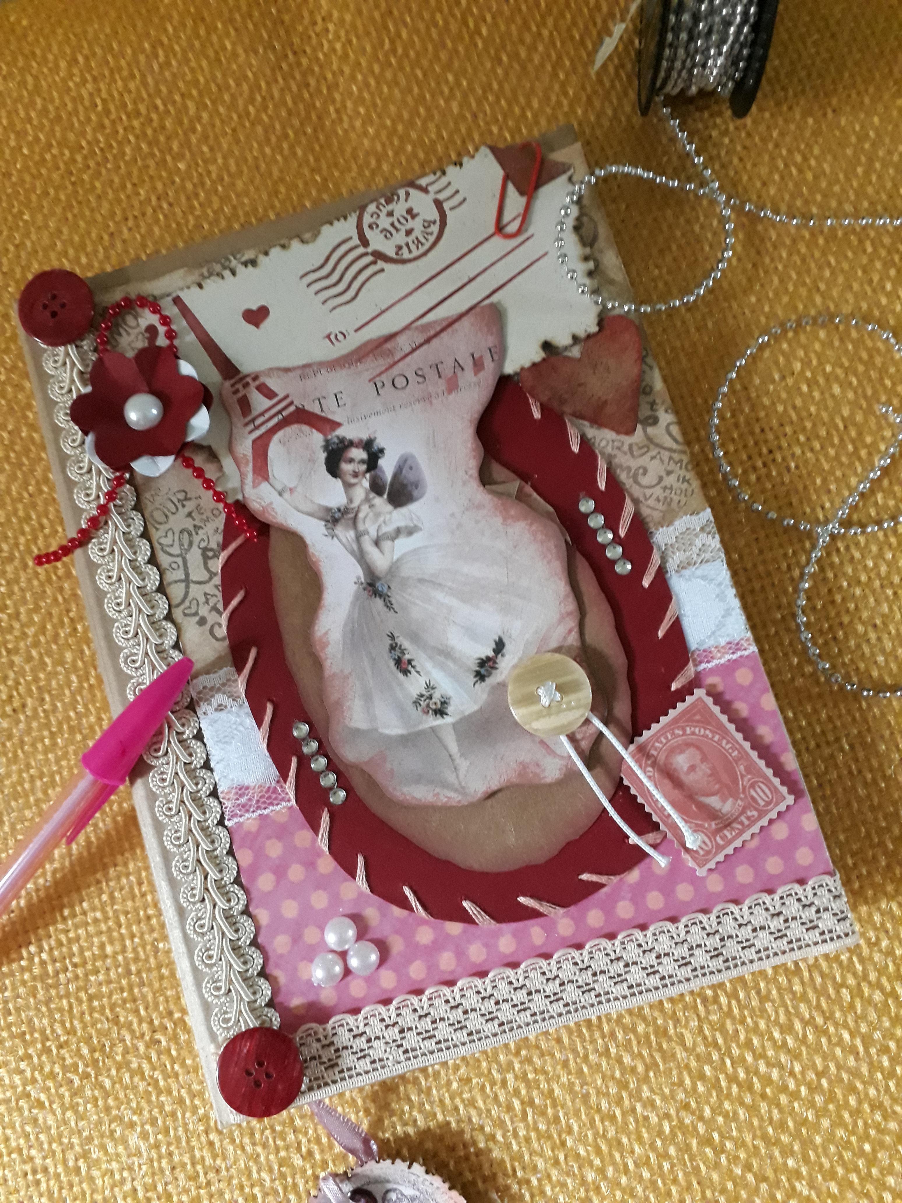 Caderno/Diário em scrap - "Delicadeza é o nome"