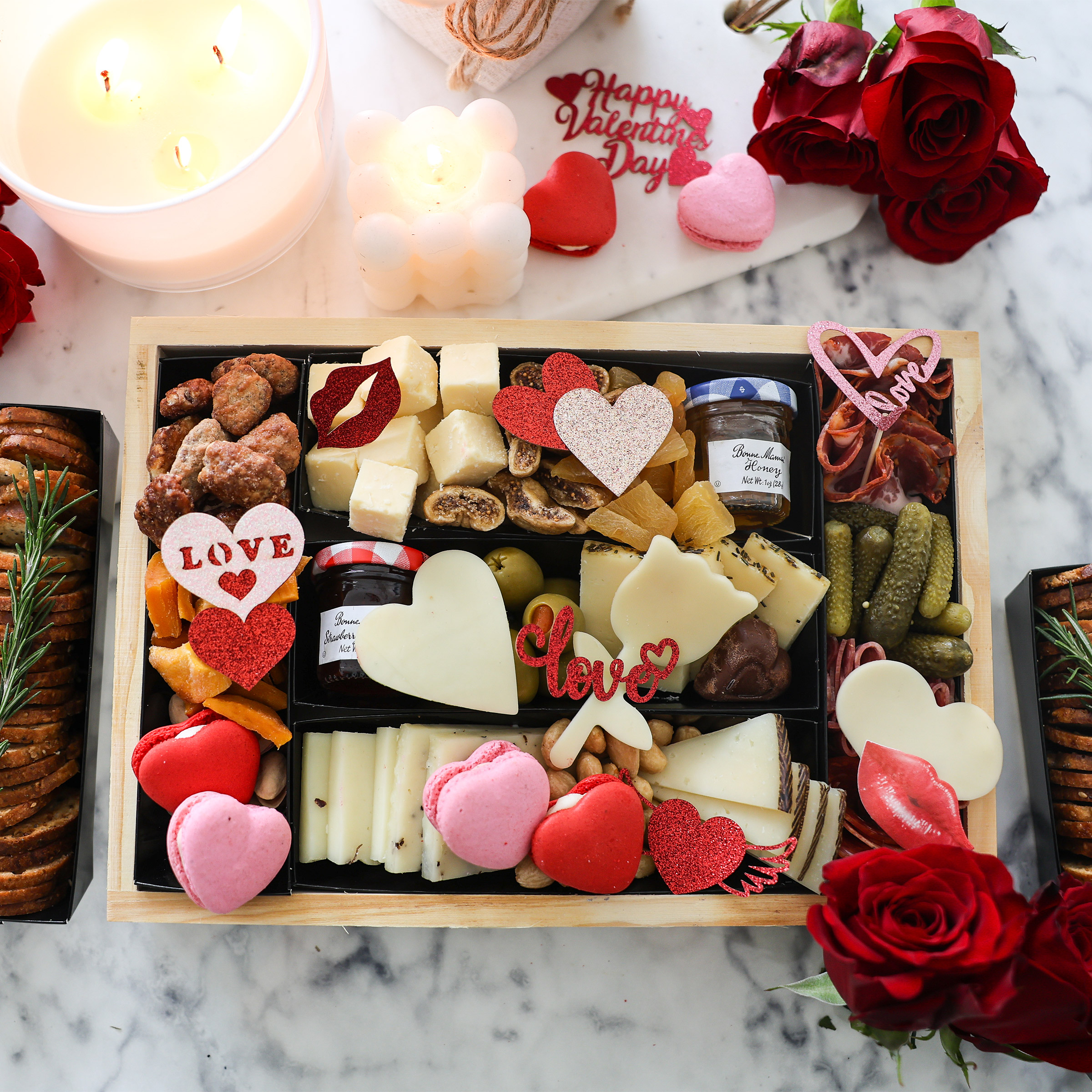 Luxe Bites Classic Valentines Day Charcuterie Board