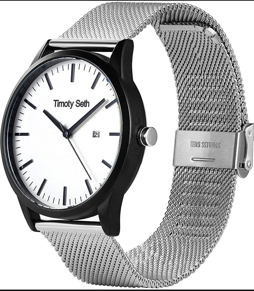 Reloj de fecha analógico de cuarzo minimalista