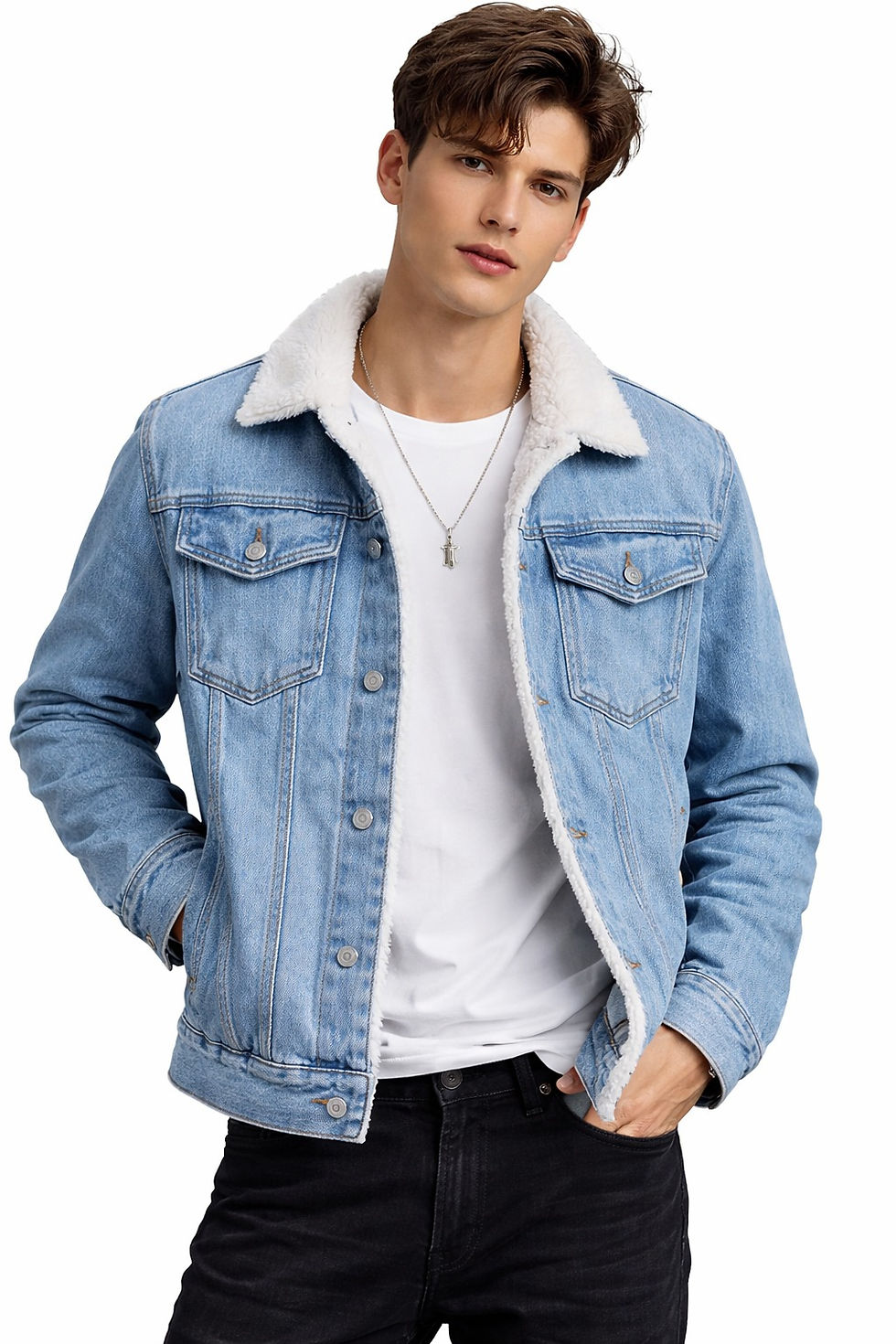 Miniatura: Chaqueta Aéropostale De Jean Con Forro Sherpa – Cálida, Cómoda Y Con Estilo