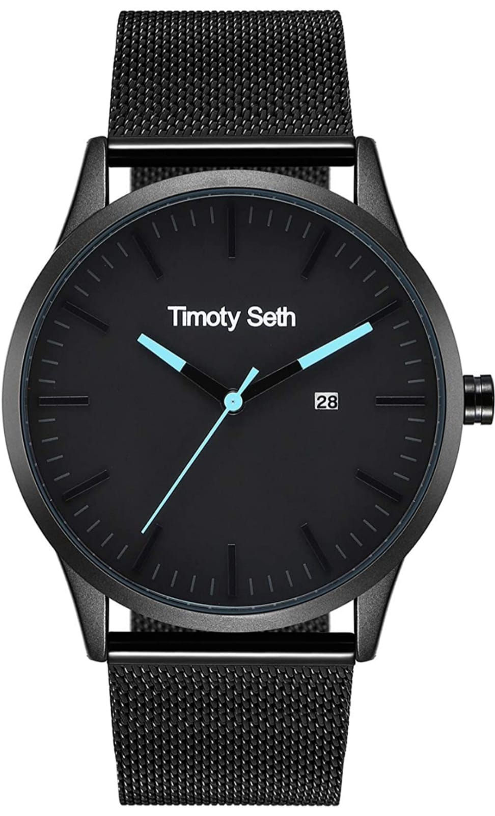 Reloj de fecha analógico de cuarzo minimalista