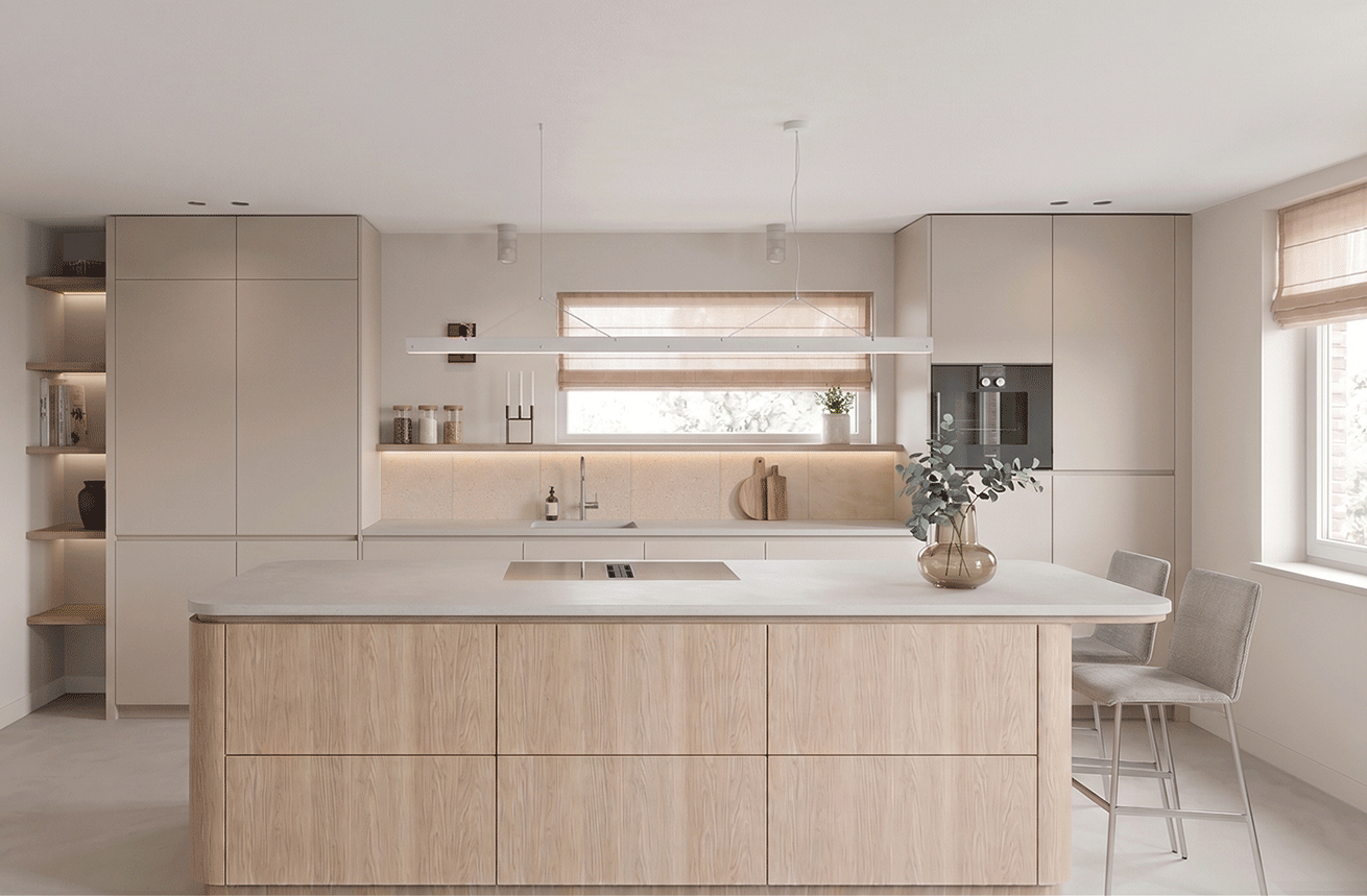 Moderne keuken op maat in een woning in Regio Deventer, interieurontwerp door RO&ND Interieur