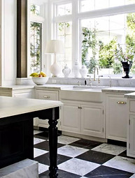 Classic Checker Porcelain Tile Flooring