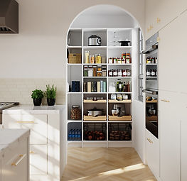 Custom Kitchen Pantry & Herringbone Flooring
