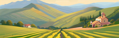 Central coast mountains and vineyards