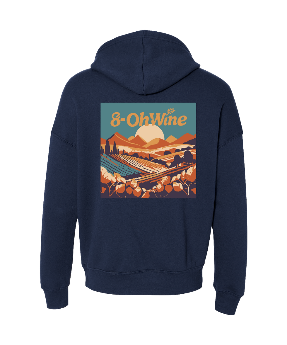 80Wine Hoodie Blue Back
