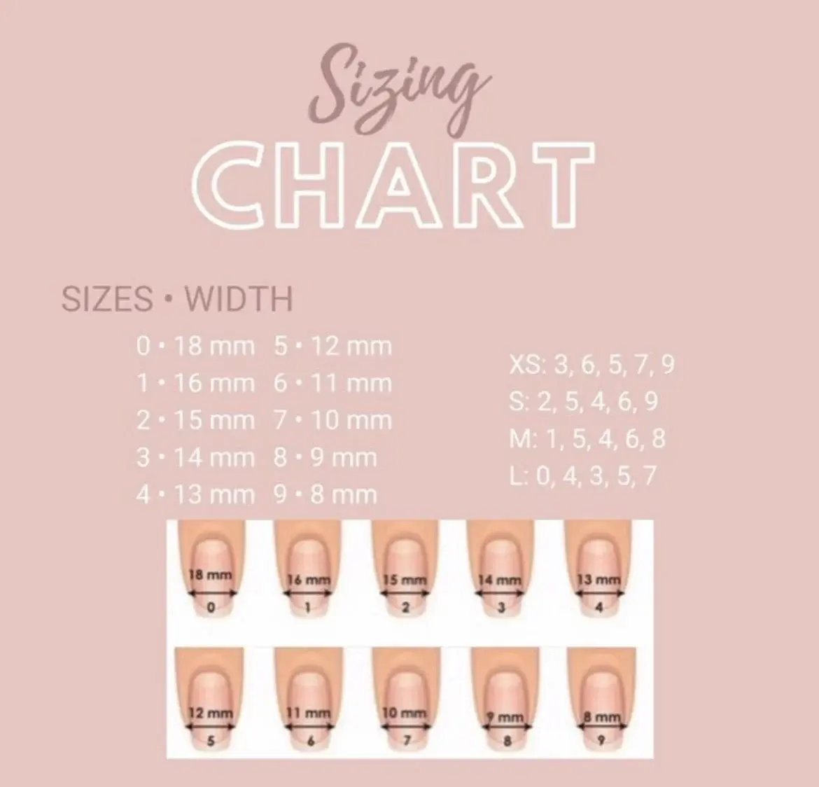 Press on nails sizing kit