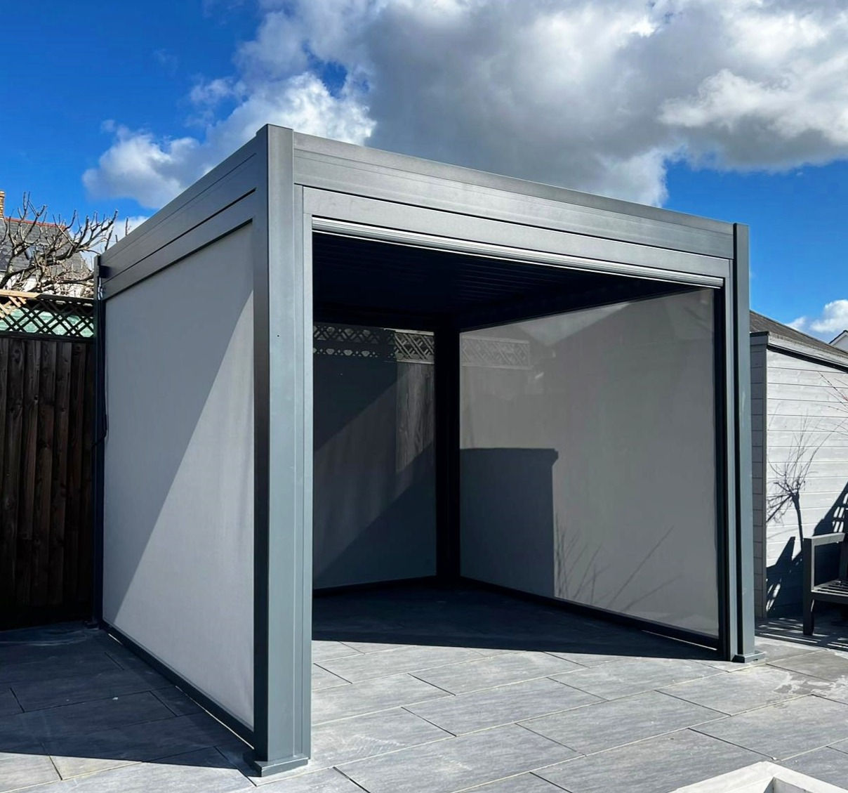 Saturn 3m x 3m Aluminium Pergola - Grey