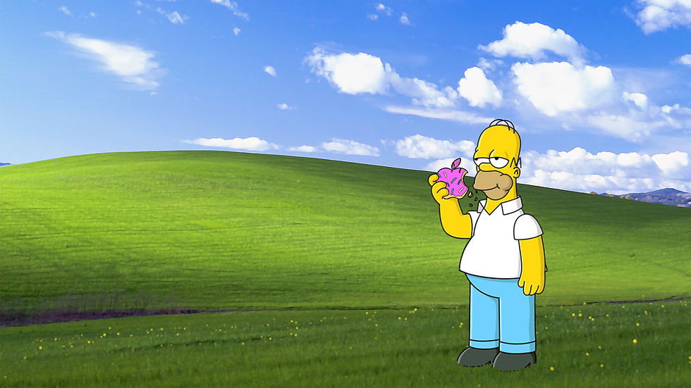 Homer Simpson and apple
