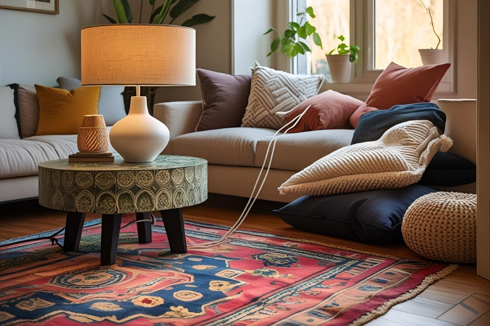 Using Furniture to Hide Lamp Cords