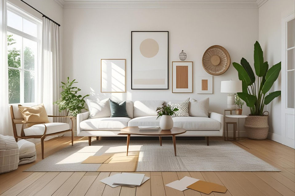 Furniture Selection for a White Living Room