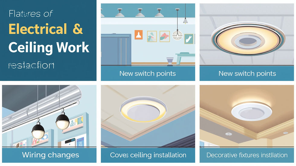 Electrical, Lighting & Ceiling Work