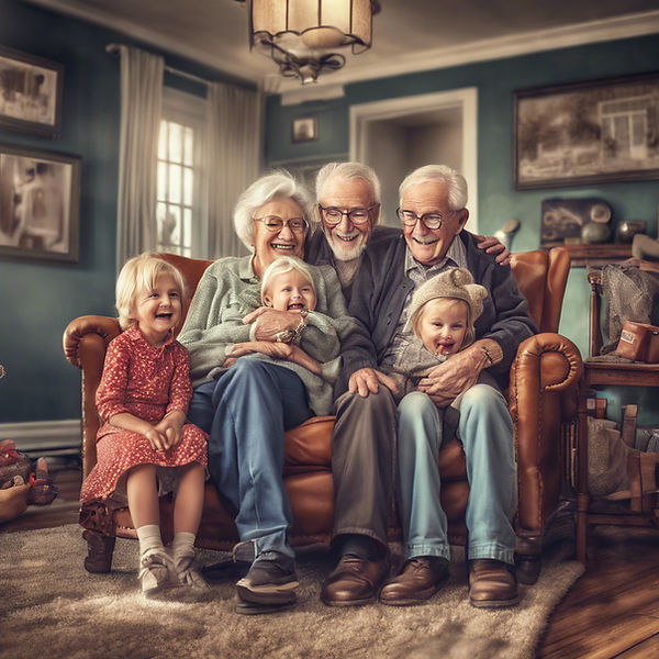 Grandparents making memories for a PhotoShirt