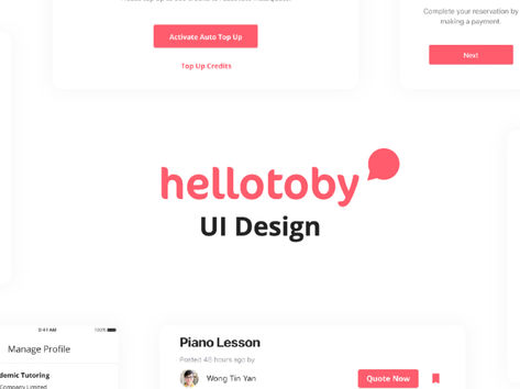 HelloToby β Design System & UI Library for a Two-Sided Marketplace