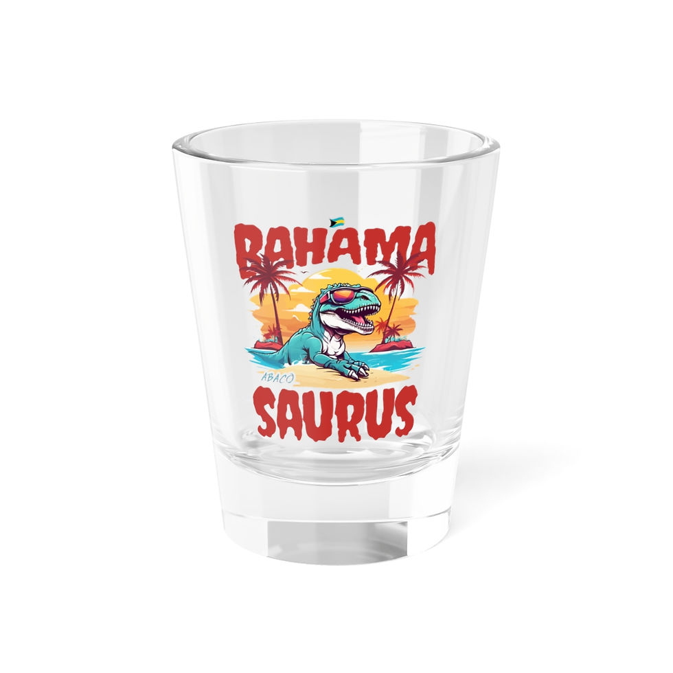 Bahamas Souvenir Gift : Abaco Bahamas Bahamasaurus T-Rex Bahamas Shot Glass