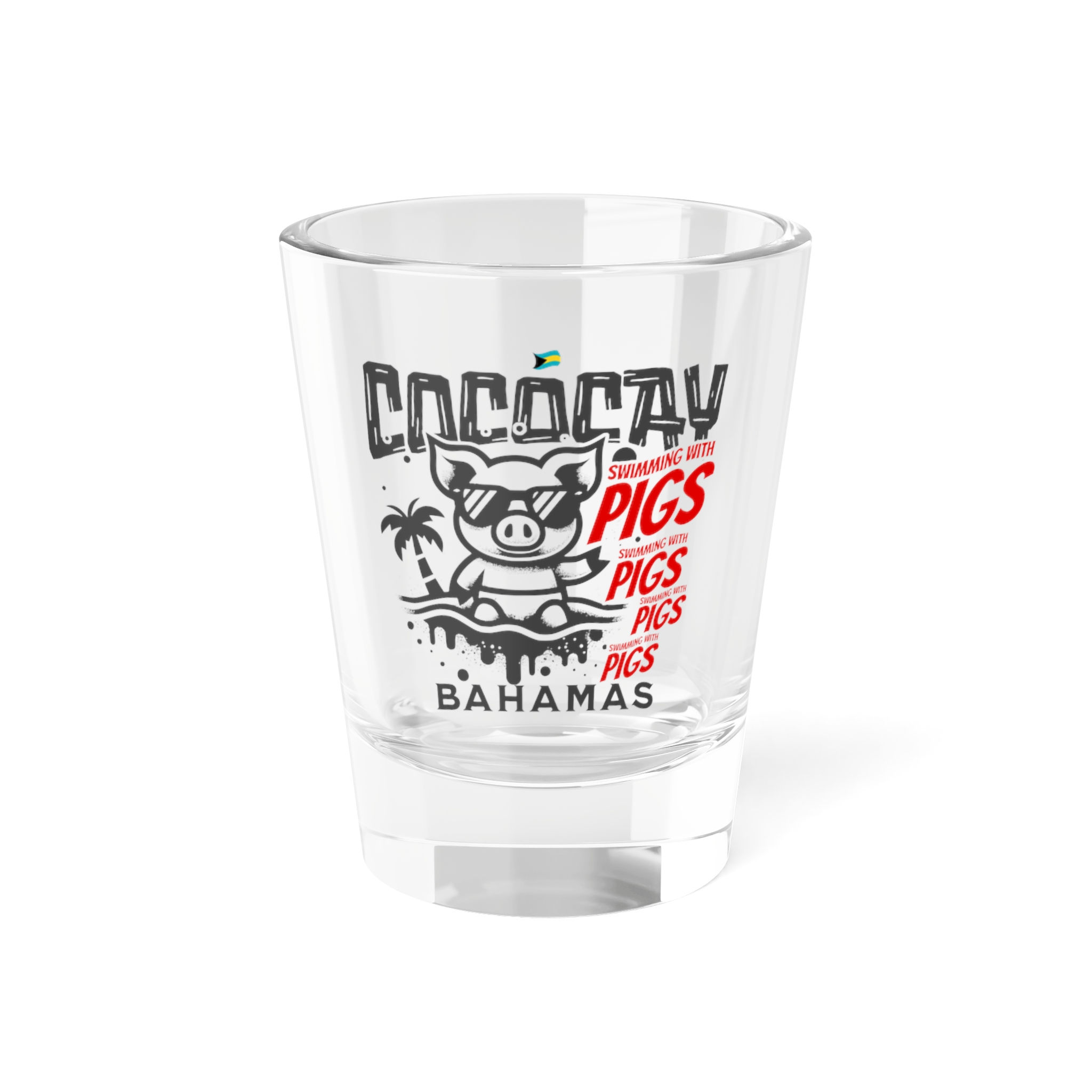 Bahamas Souvenir Gift : CocoCay Bahamas Swimming Pigs Bahamas Shot Glass