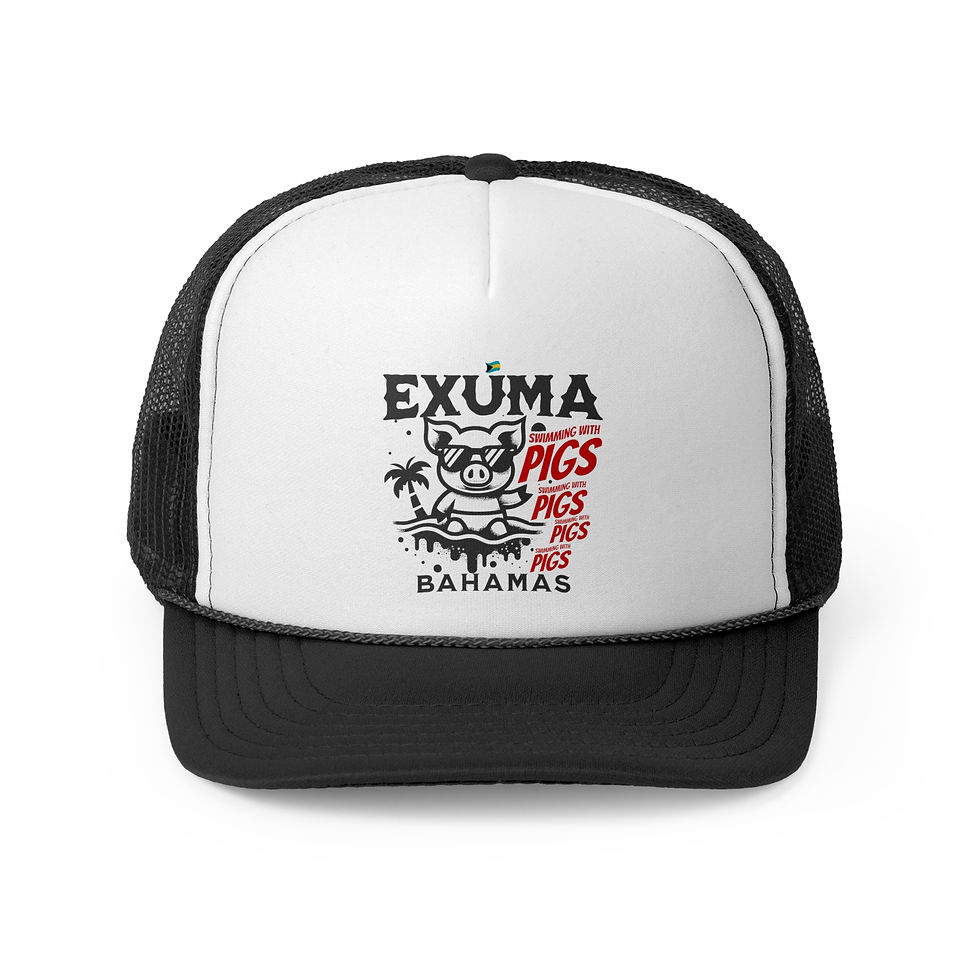 Thumbnail: Bahamas Souvenir Gift : Exuma Bahamas Swimming Pigs Bahamas Hat
