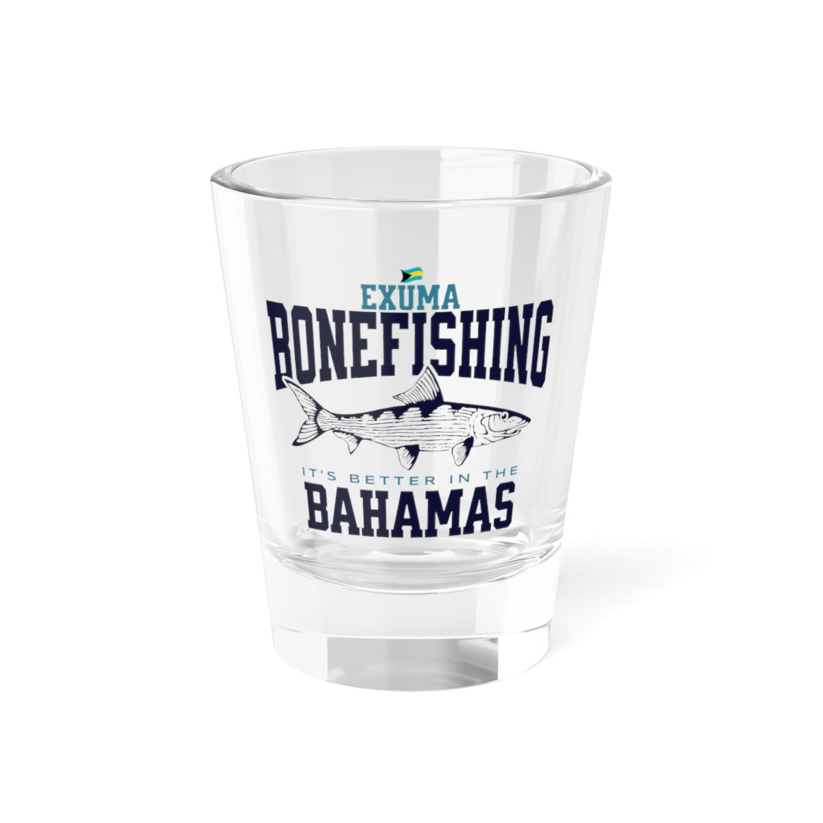 Bahamas Souvenir Gift : Exuma Bahamas Bonefishing Bonefish Bahamas Shot Glass