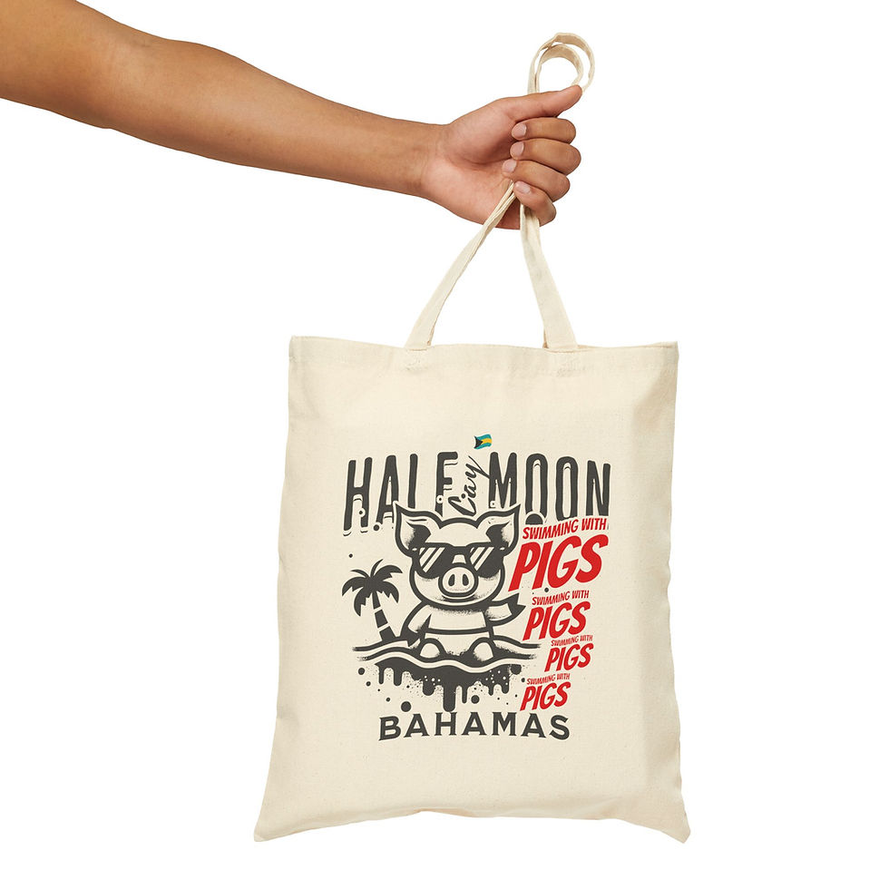 Thumbnail: Bahamas Souvenir Gift : Half Moon Cay Bahamas Swimming Pigs Bahamas Tote Bag