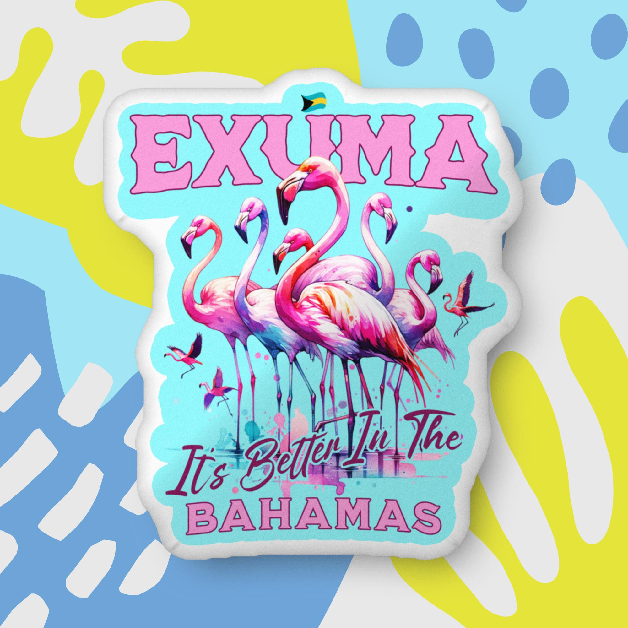 Bahamas Souvenir Gift : Exuma Bahamas Flamingo Bahamas Pillow