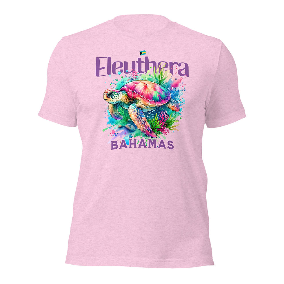 Thumbnail: Bahamas Souvenir Gift : Eleuthera Bahamas Sea Turtle Unisex Bahamas Shirt