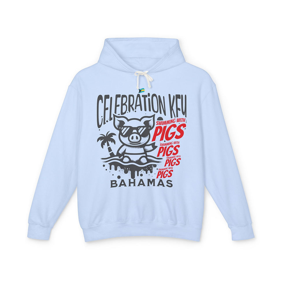 Thumbnail: Bahamas Souvenir Gift Celebration Key Bahamas Swimming Pig Unisex Bahamas Hoodie