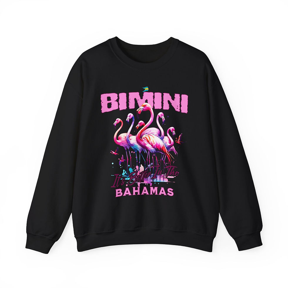Thumbnail: Bahamas Souvenir Gift : Bimini Bahamas Flamingo Unisex Bahamas Sweatshirt