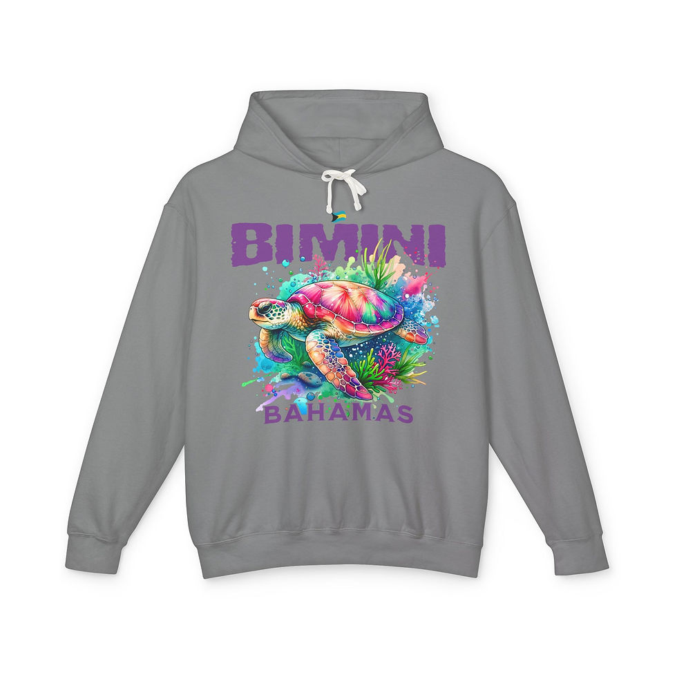 Thumbnail: Bahamas Souvenir Gift : Bimini Bahamas Sea Turtle Unisex Bahamas Hoodie