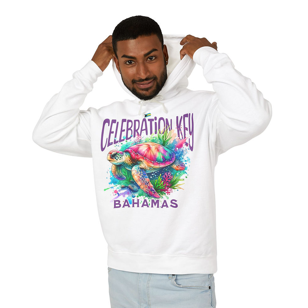Thumbnail: Bahamas Souvenir Gift : Celebration Key Bahamas Sea Turtle Unisex Bahamas Hoodie
