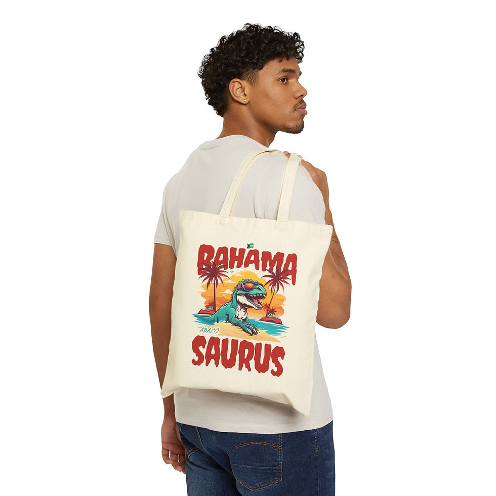 Thumbnail: Bahamas Souvenir Gift : Abaco Bahamas Bahama Saurus T-Rex Bahamas Tote Bag