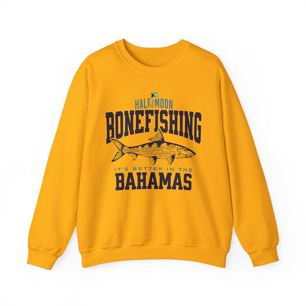 Thumbnail: Bahamas Souvenir Gift : Half Moon Cay Bonefishing Unisex Bahamas Sweatshirt