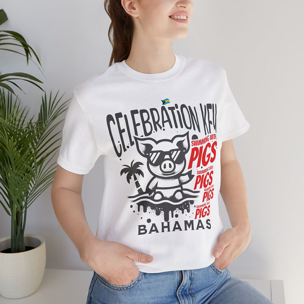 Thumbnail: Bahamas Souvenir Gift Celebration Key Bahamas Swimming Pigs Unisex Bahamas Shirt