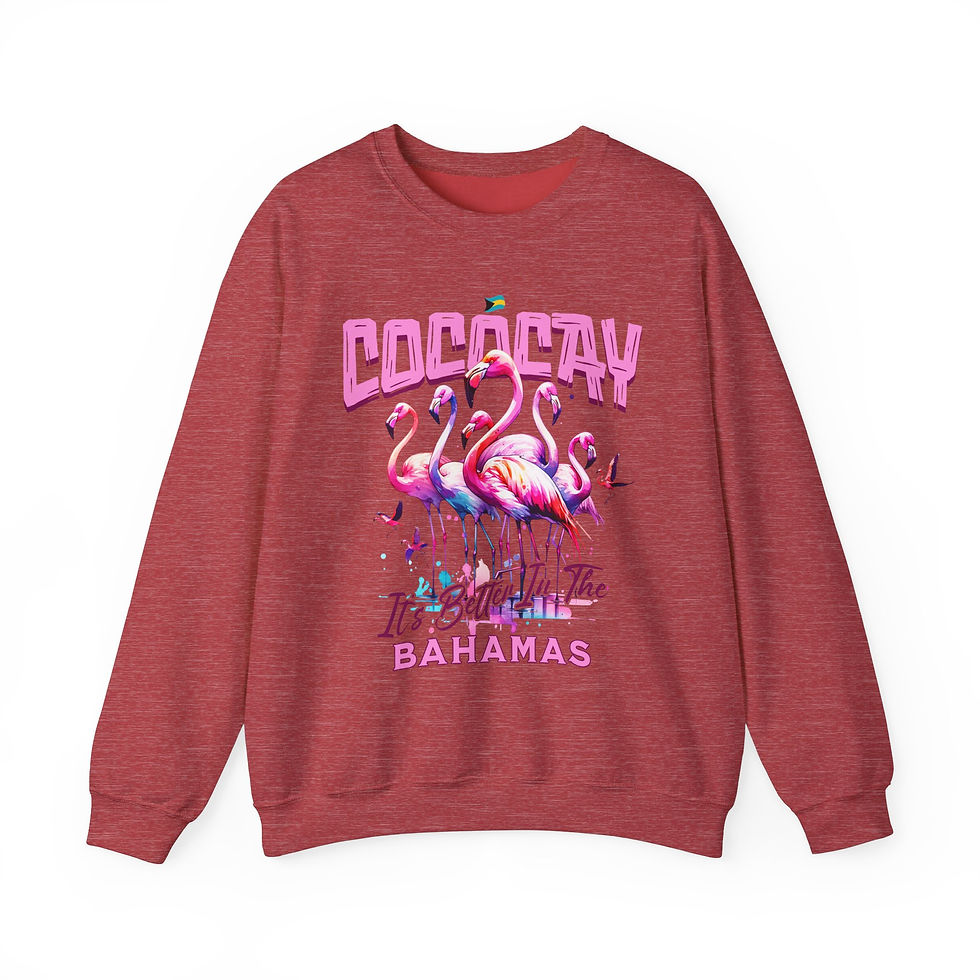 Thumbnail: Bahamas Souvenir Gift : CocoCay Bahamas Flamingo Unisex Bahamas Sweatshirt