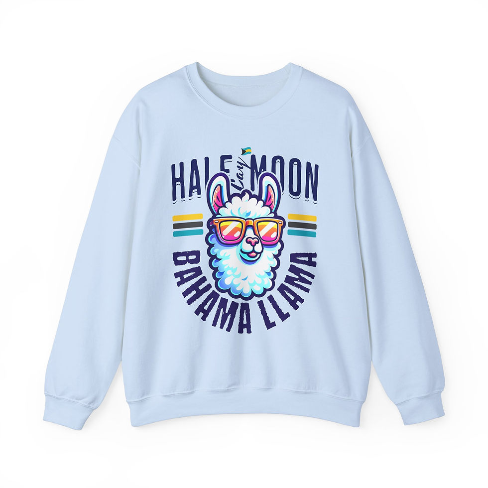 Thumbnail: Bahamas Souvenir Gift : Half Moon Cay Bahama Llama Unisex Bahamas Sweatshirt