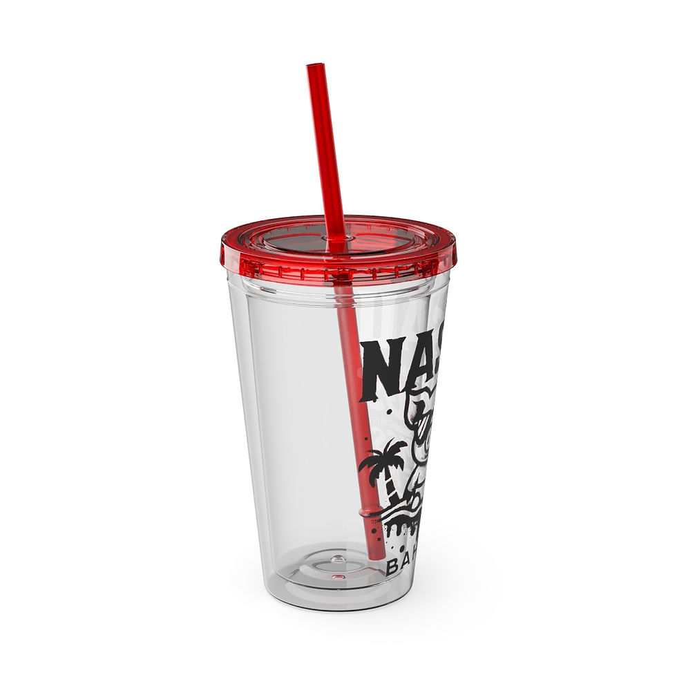 Thumbnail: Bahamas Souvenir Gift : Nassau Bahamas Swimming Pigs Bahamas Tumbler With Straw