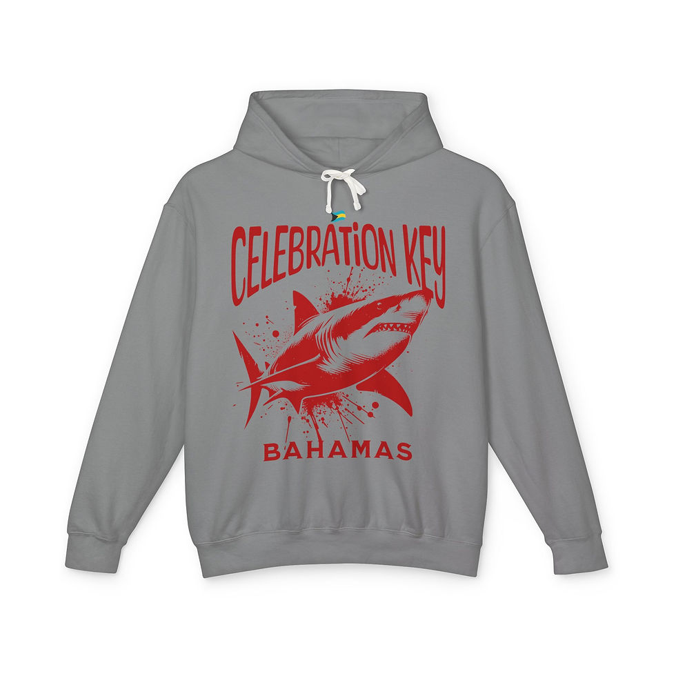 Thumbnail: Bahamas Souvenir Gift : Celebration Key Bahamas Shark Unisex Bahamas Hoodie