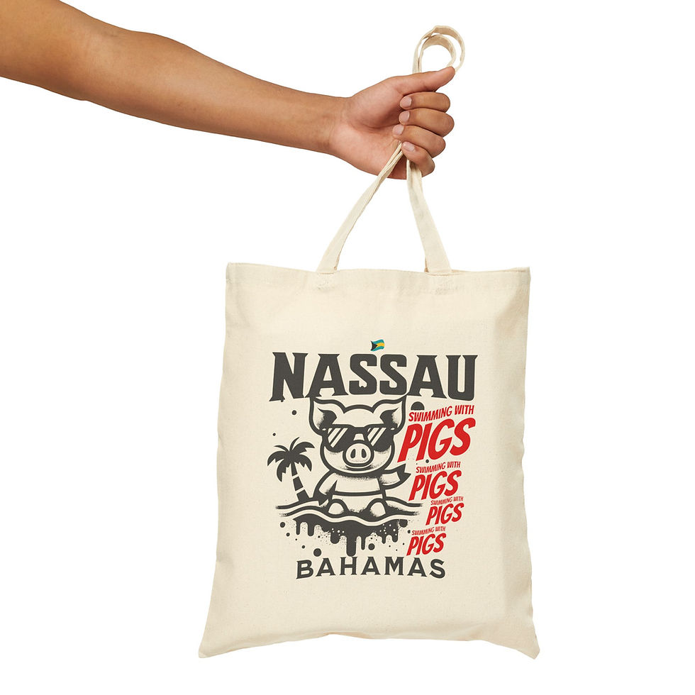 Thumbnail: Bahamas Souvenir Gift : Nassau Bahamas Swimming Pigs Bahamas Tote Bag