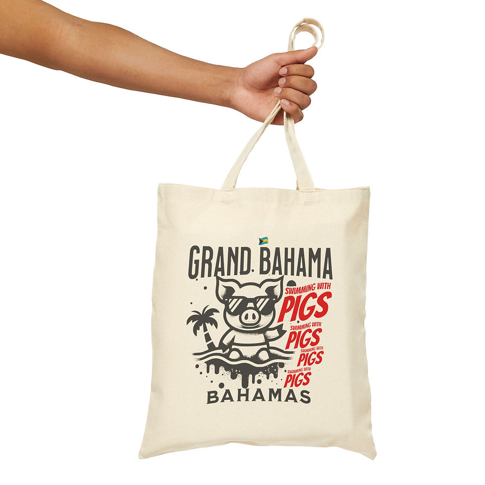 Thumbnail: Bahamas Souvenir Gift : Grand Bahama Bahamas Swimming Pigs Bahamas Tote Bag